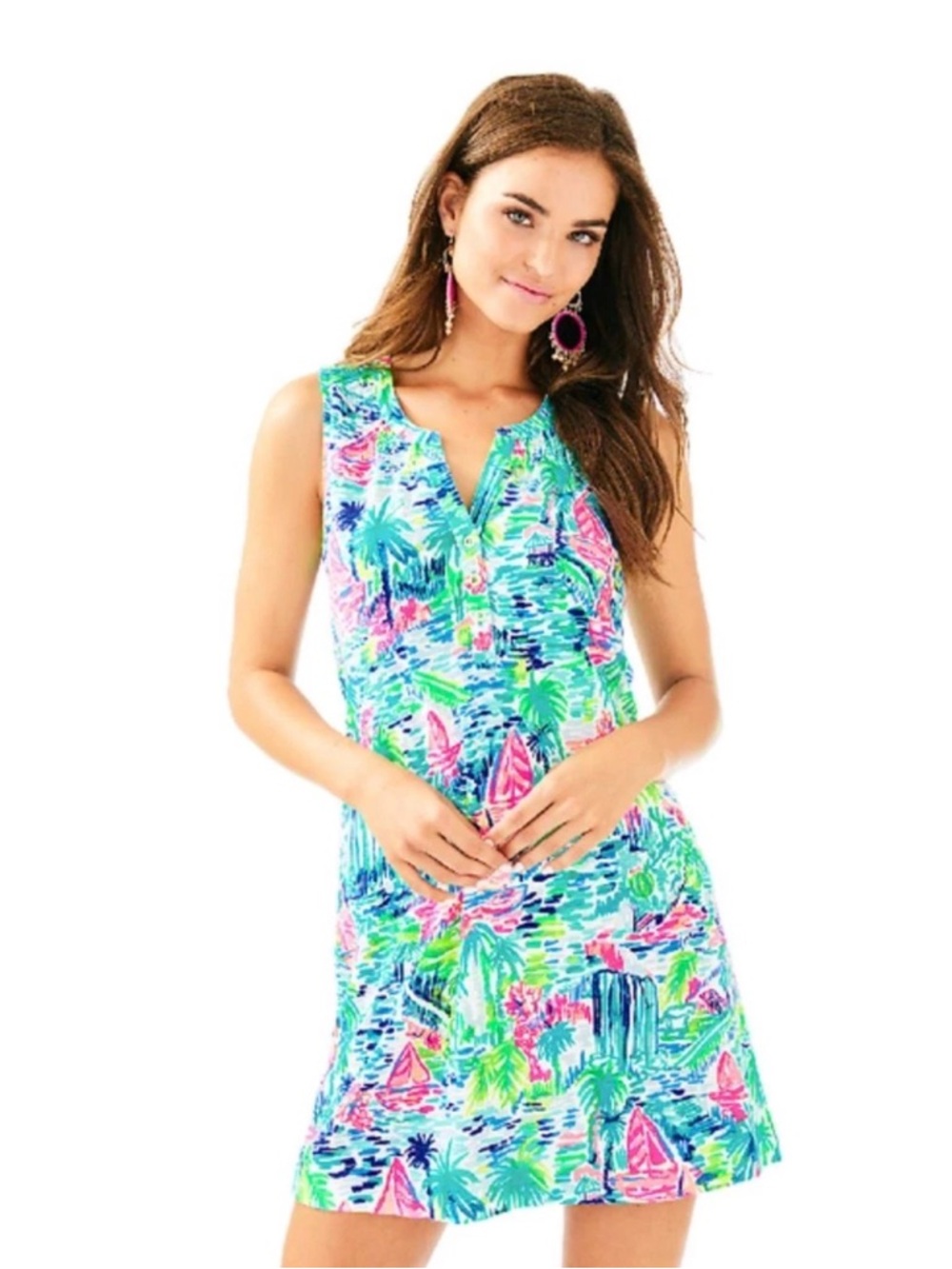 🌴 Lilly Pulitzer Essie Dress – “Salt in the Air” – Size Medium 🌴